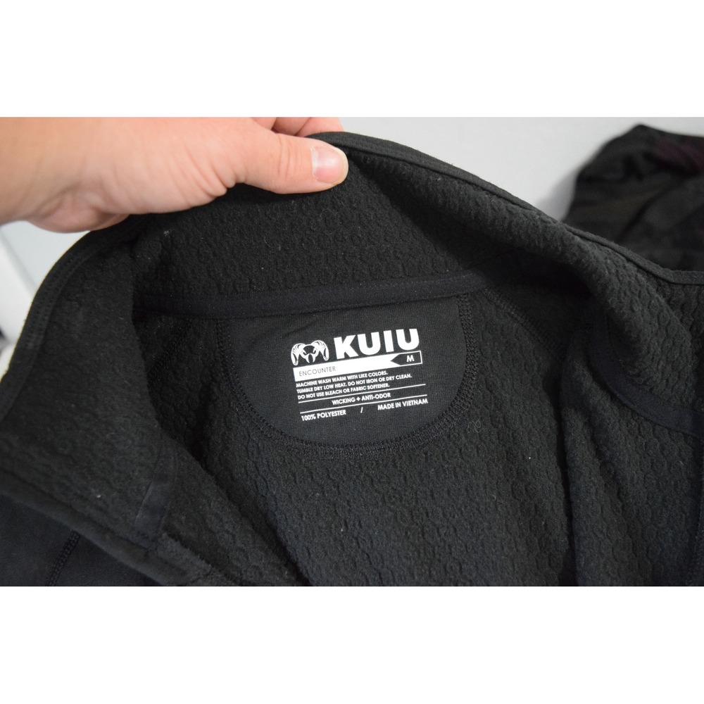 Kuiu Encounter Pullover M Black 1/4 Zip Wicking Anti-Odor Mens Top Logo Hunting - Picture 5 of 5